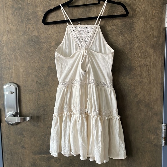 Cream Crochet Lace Pom Dress - Picture 4 of 6